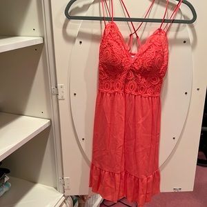 PINK Pink Crochet Top Dress NWT